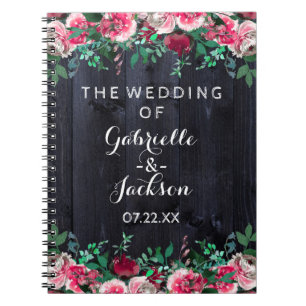 Cuaderno Wine Rubor & Navy Wood Burgundy Wedner Planner