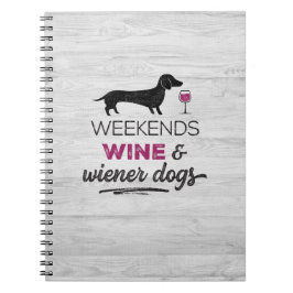 Cuaderno Wine Wine & Wiener Dogs de fin de semana