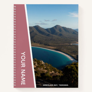 Cuaderno Wineglass Bay, Tasmania, Australia, Rosa de oro