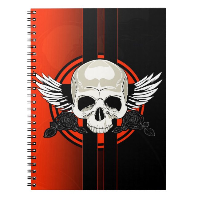 Cuaderno Wing Skull - NARANJA (Frente)