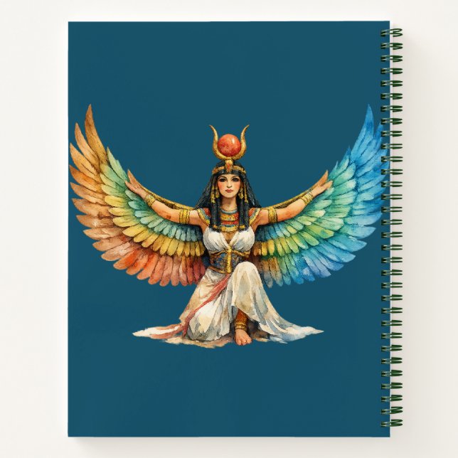 Cuaderno Winged Egyptian Goddess Mythology Inspired Design (Reverso)