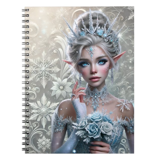 Cuaderno Winter Fairy Bride Icy Enchanted Fantasy Portrait (Frente)