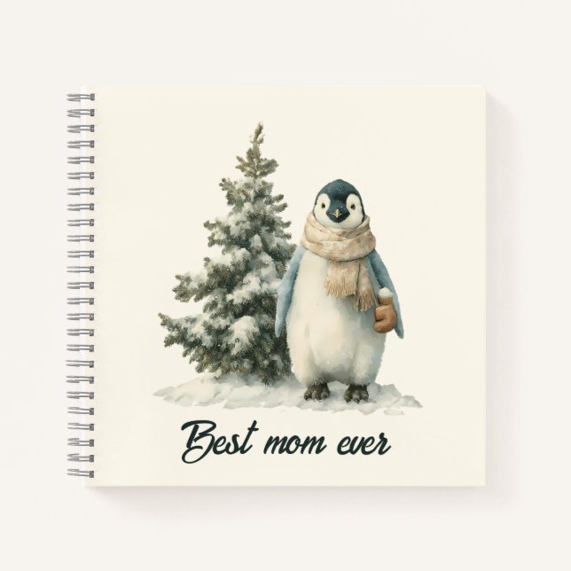 Cuaderno Winter Penguin “Best Mom Ever” Design (Anverso)