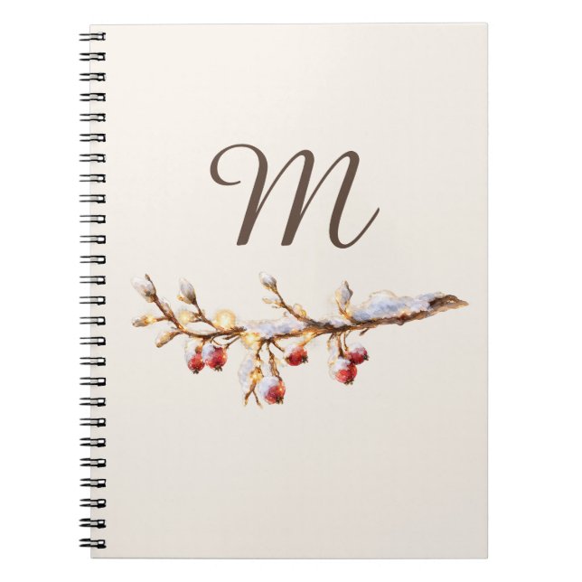 Cuaderno Winter Pinecone & Berry  Monogram (Frente)