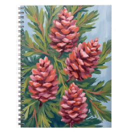 Cuaderno Winter Pinecones | Nature Watercolor Painting