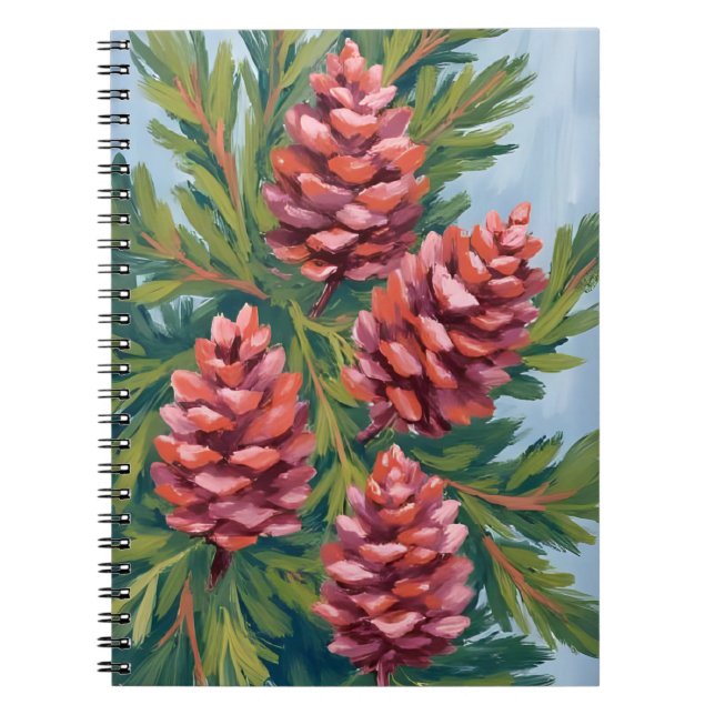 Cuaderno Winter Pinecones | Nature Watercolor Painting (Frente)