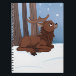 Cuaderno Winter Reindeer<br><div class="desc">A cute reindeer lays in the snow while watching the snowflakes fall. This design is great for Christmas decorations! It can be customized or personalized by adding your own text or images. This design is available on multiple products including T-shirts,  cups,  stickers,  Christmas ornaments and more!</div>