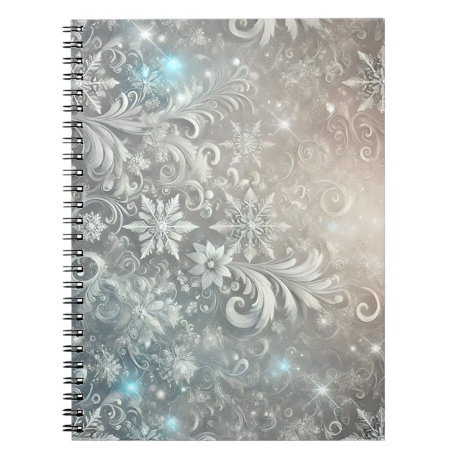 Cuaderno Winter Snowflake Fantasy Icy Silver Enchanted  (Frente)
