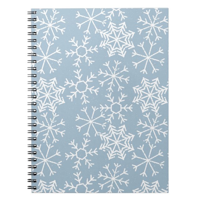 Cuaderno Winter SNOWFLAKES patrón sin fisuras + tus ideas (Frente)