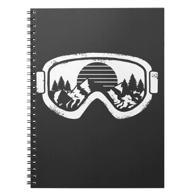 Cuaderno Winter Sport Ski Snowboard Snowboard Snow Paisajes (Frente)