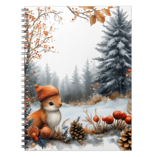 Cuaderno Winter Squirrel in Frosted Forest