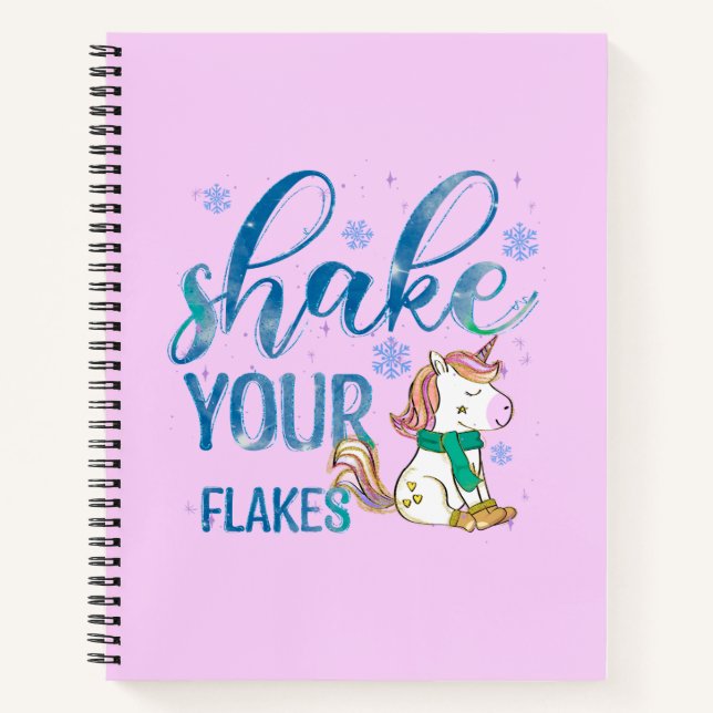 Cuaderno Winter Unicorn | Agitar tus chapuzones | Diversión (Anverso)
