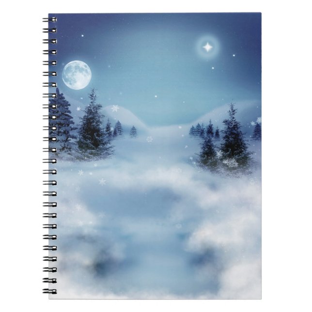 Cuaderno Winter Wonderland de noche (Frente)