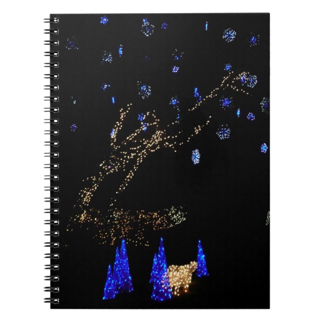 Cuaderno Winter Wonderland ilumina vacaciones azules y blan (Frente)