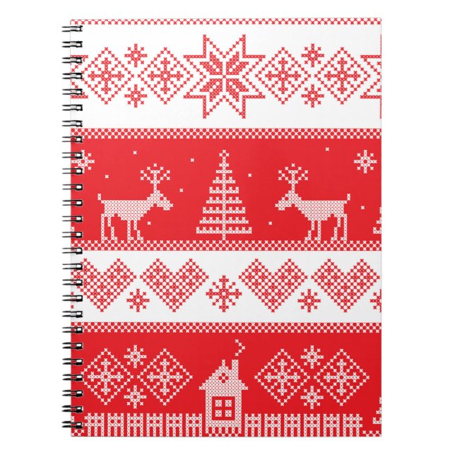 Cuaderno Winter Wonderland: Vintage Seamless Design. (Frente)