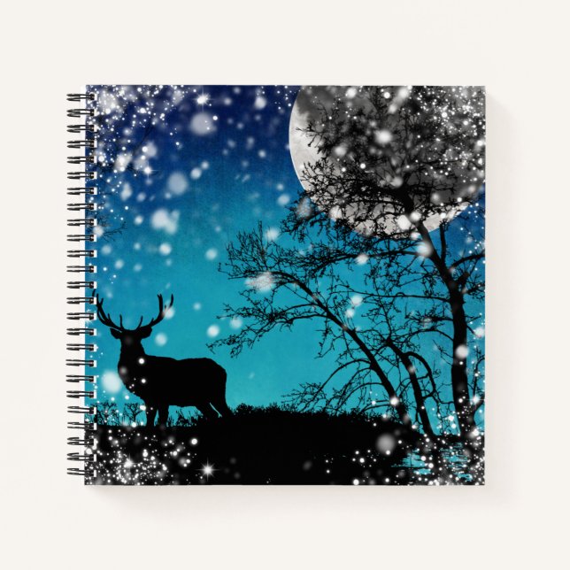 Cuaderno Winter Woodland y Deer Notebook (Anverso)