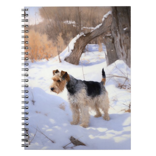 Cuaderno Wire Fox Terrier Deja que nieve Navidad  (Frente)