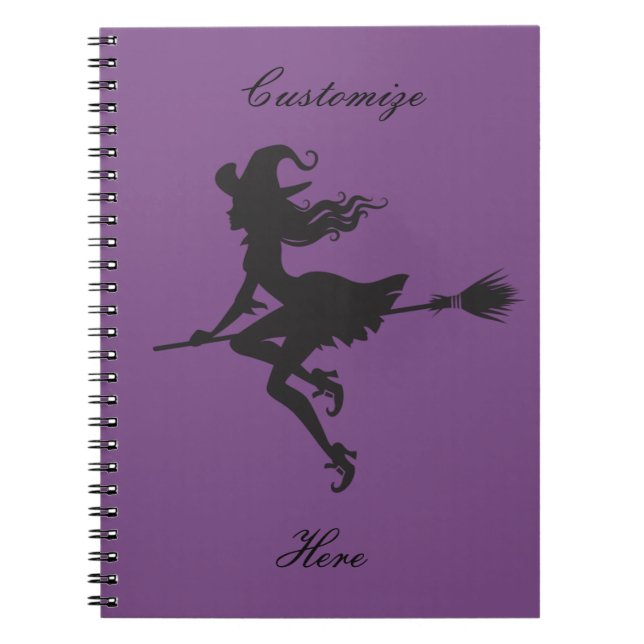 Cuaderno Witch Riding Broom Halloween Thunder_Cove (Frente)
