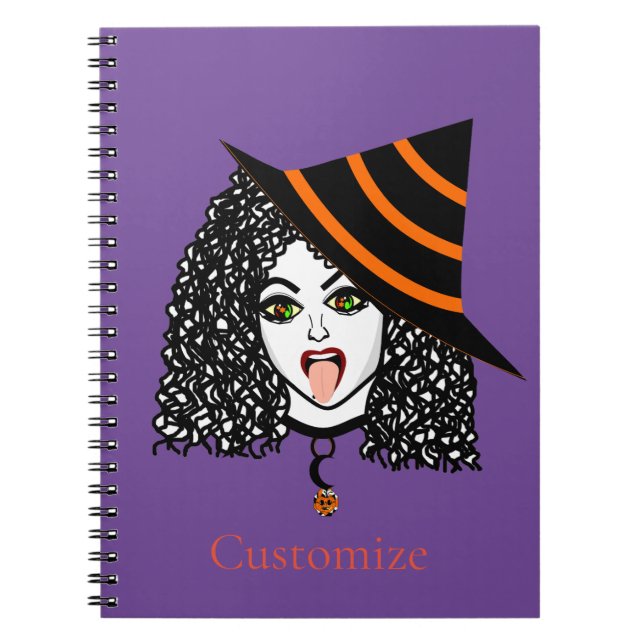 Cuaderno Witch Thunder_Cove con cabello rizado (Frente)