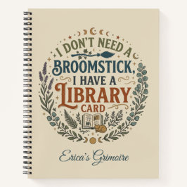 Cuaderno Witchy Librarian Library Card Book Lover Custom