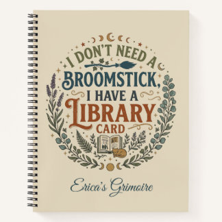 Cuaderno Witchy Librarian Library Card Book Lover Custom