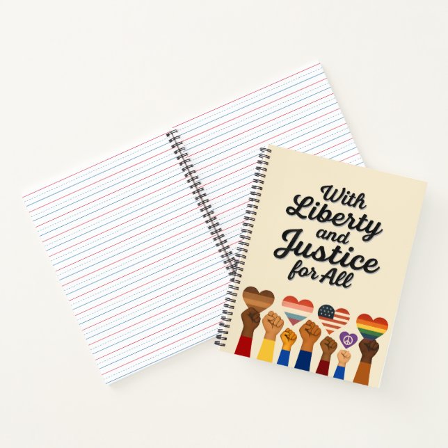 Cuaderno With Liberty and Justice for All Protest Freedom (Interior)