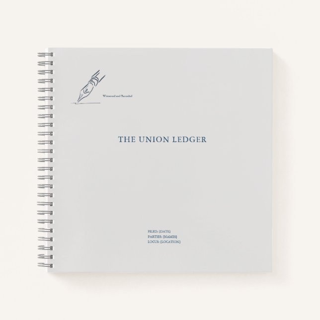 Cuaderno Witness pen- Minimalist Marriage Union Notebook (Anverso)