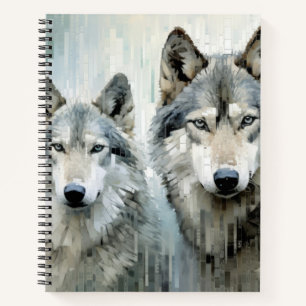 Cuaderno Wolf Animal Art Decor Paint Mosaic