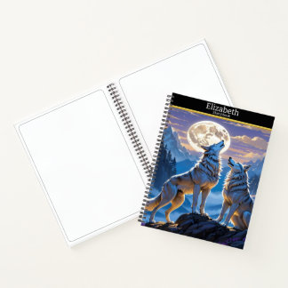 Cuaderno Wolf aulló en plena naturaleza