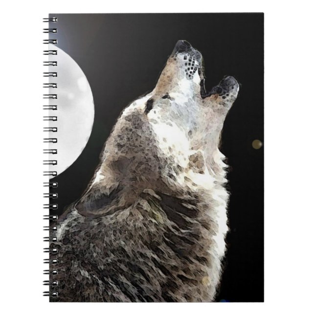Cuaderno Wolf Howling en Moon Notebook (Frente)