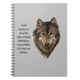 Cuaderno Wolf totem Guía espiritual Inspiradora Noteb Anima