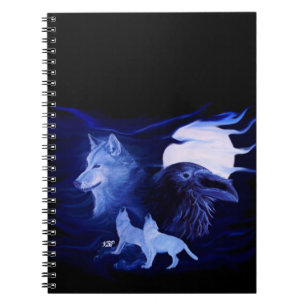 Cuaderno Wolf y Raven con luna llena