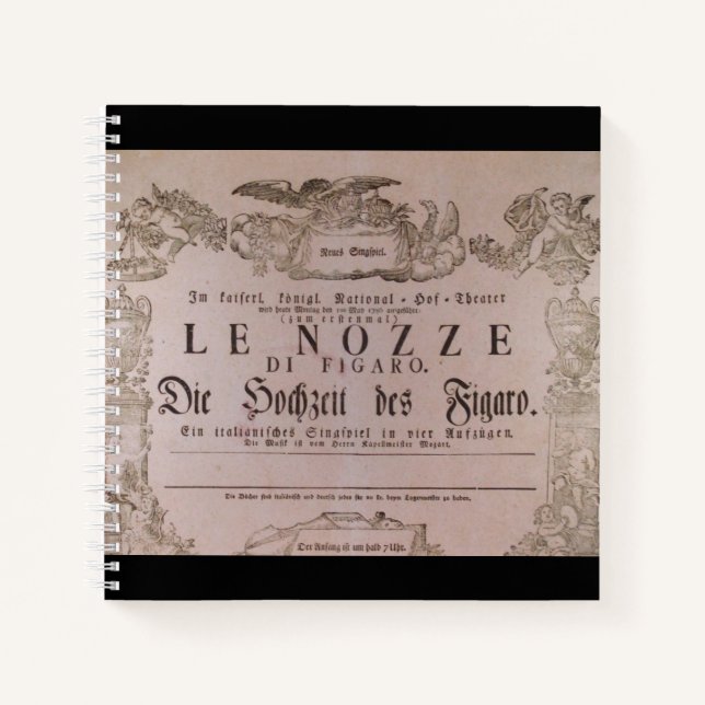 Cuaderno Wolfgang Amadeus Mozart, Oper - Le nozze di Figaro (Anverso)