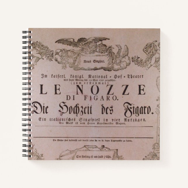 Cuaderno Wolfgang Amadeus Mozart, Oper - Le nozze di Figaro (Anverso)