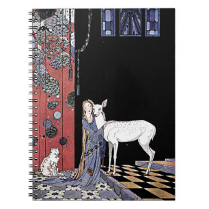 Cuaderno Woman and White Fawn Vintage Magic WWitch Art
