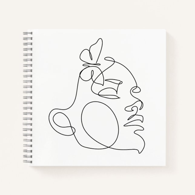 Cuaderno Woman Face Line Art (Anverso)