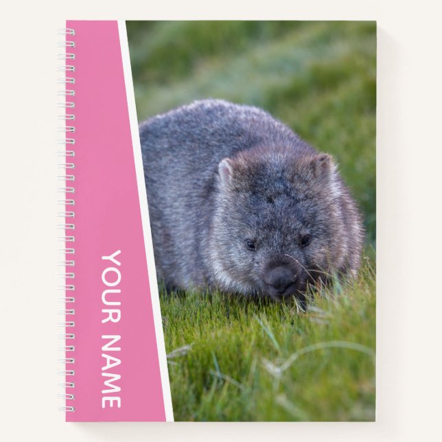 Cuaderno Wombat Australia Animalito Lindo, Rosa Personaliza (Anverso)