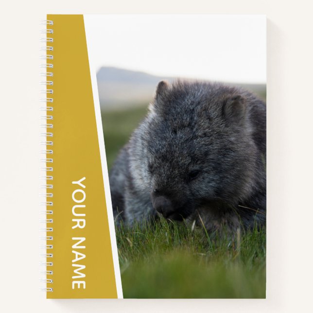 Cuaderno Wombat Australia come animales, oro (Anverso)