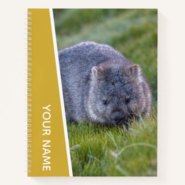 Cuaderno Wombat Australia Cute Animal, Gold (Anverso)