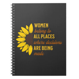 Cuaderno Women Rights Ruth Bader Sunflower Trendy Unique