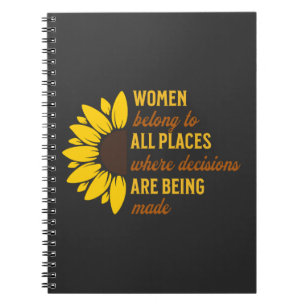 Cuaderno Women Rights Ruth Bader Sunflower Trendy Unique