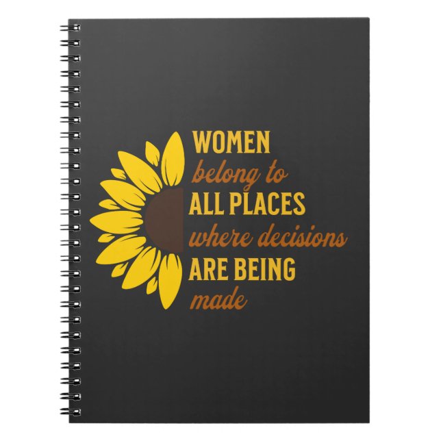Cuaderno Women Rights Ruth Bader Sunflower Trendy Unique (Frente)