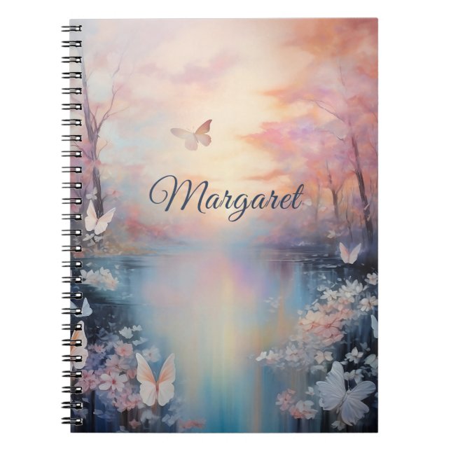 Cuaderno Wonderland Lake & Mariposas Personalizado (Frente)