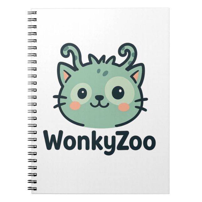 Cuaderno Wonky Zoo Cat Notebook | Diario de animales divert (Frente)