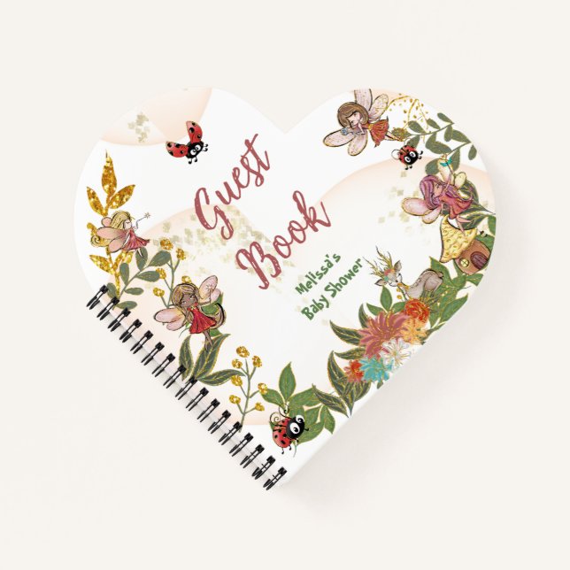 Cuaderno Woodland Enchanted Fairy Baby Shower Guest Book (Anverso)