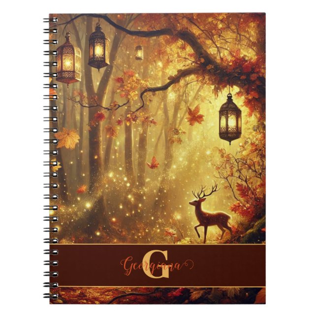 Cuaderno Woodland otoñal de oro caprichoso (Frente)