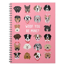 Cuaderno Woof You Be Mine Dog Face Pattern