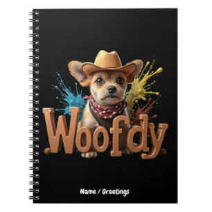 Cuaderno Woofdy divertido vaquero perro en Texas