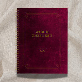 Cuaderno Words Unspoken Notebook – Maroon Gold Leather Look