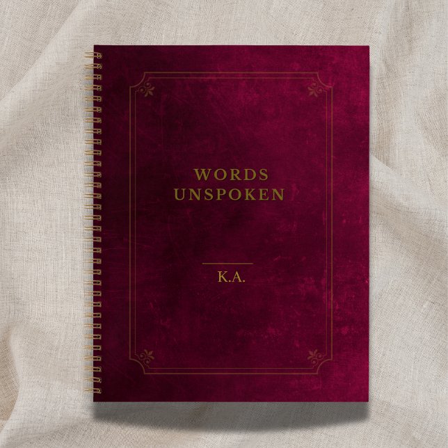 Cuaderno Words Unspoken Notebook – Maroon Gold Leather Look (Subido por el creador)